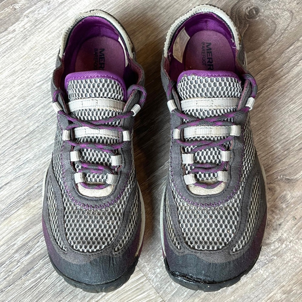 Merrell Pace Glove Minimalist Running Shoes Gray Purple Womens 7.5‎ UK 5 EU 38